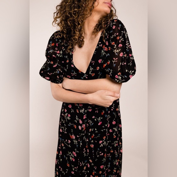 Ganni Paradise Elm Floral Print
Georgette A-line Midi Dress - Picture 4 of 10